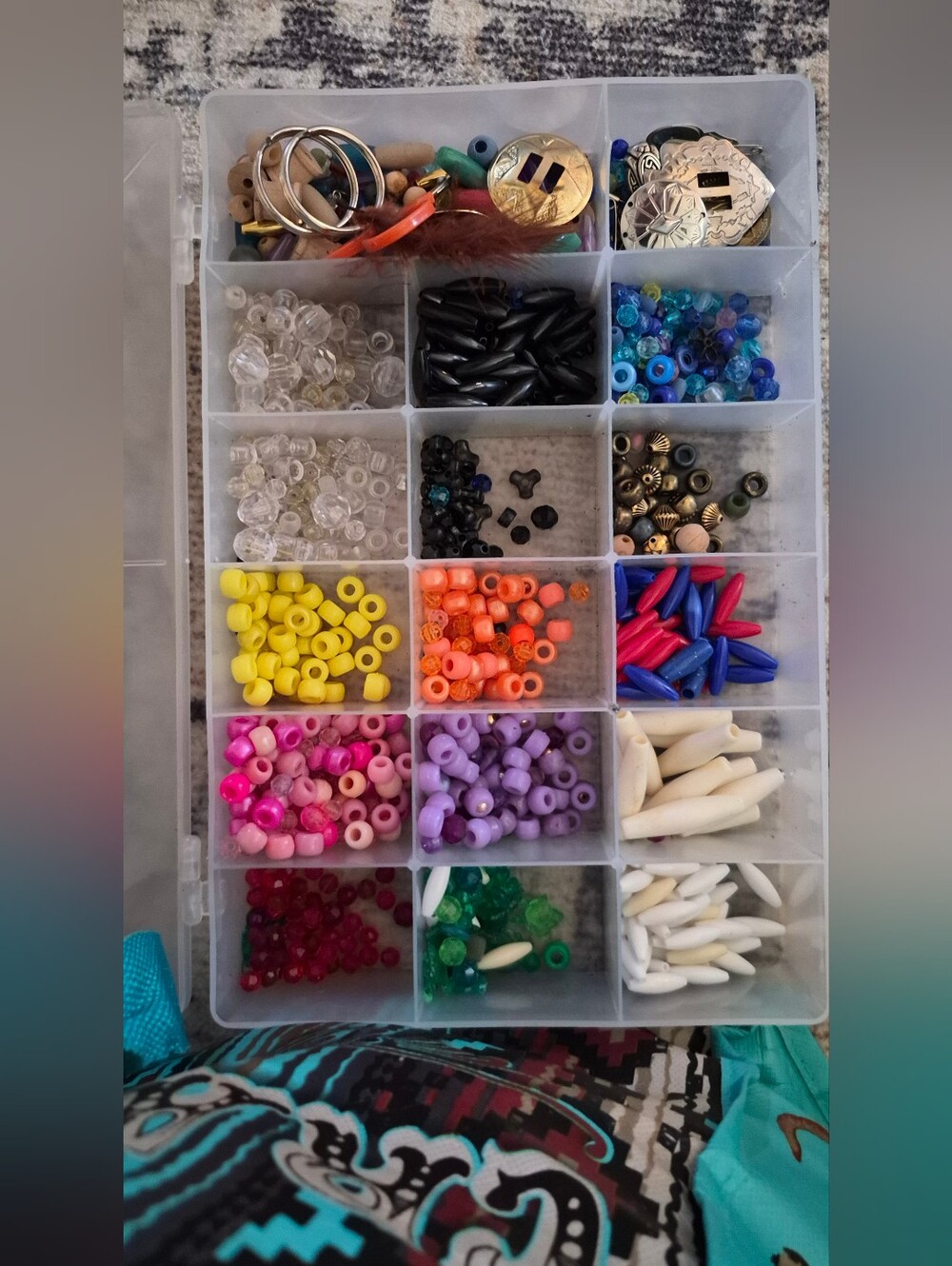 Bead & Jewelry Organizer Box – Assorted Multicolor Storage Thousands Of Beads.